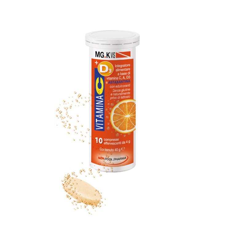 Mg K Vis Vit. C+D3+A+Astaxantina Pool Pharma 10 Compresse Effervescenti