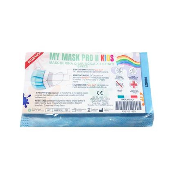 MYMASK PRO II Kids Mascherina Chirurgica 3 Strati Faol 10 Mascherine
