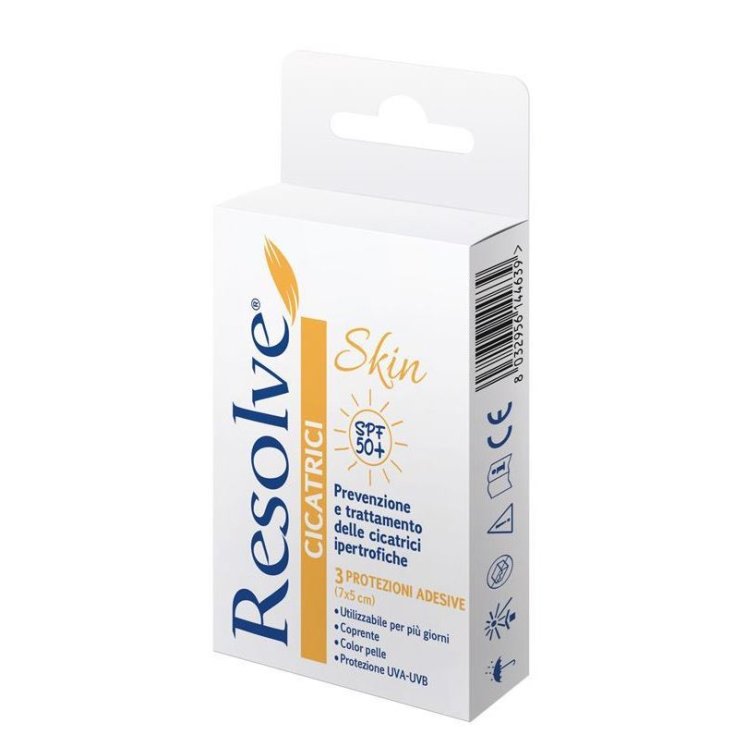 Resolve&reg; Skin Cicatrici E Cheloidi Protezioni Spf 50+ 7x5cm 3 Pezzi