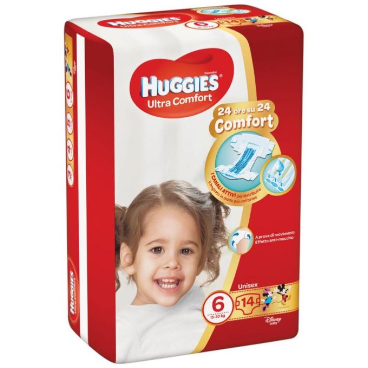 Ultra Comfort Huggies&reg; Pannolini Unisex 14 Pezzi Taglia 6