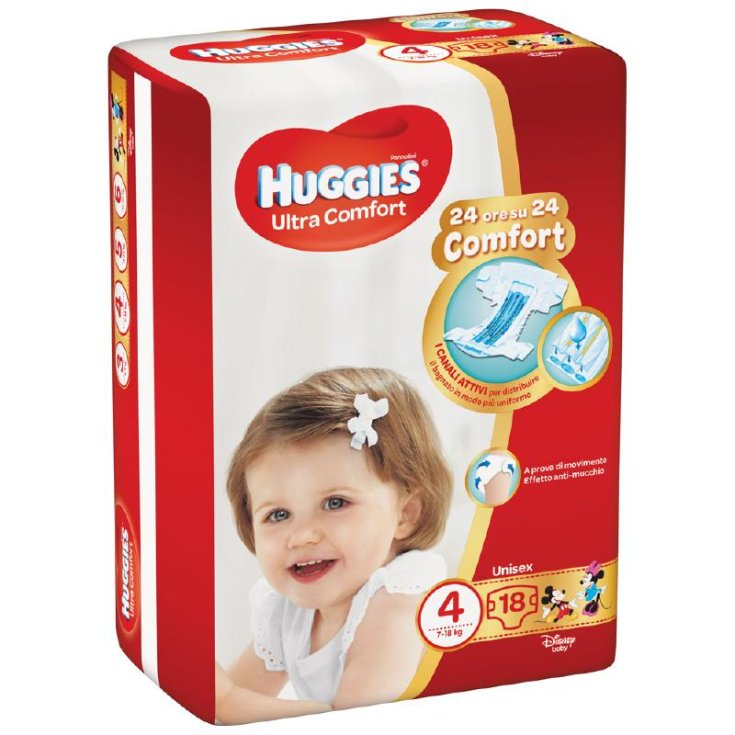 Ultra Comfort Huggies&reg; Pannolini Unisex 18 Pezzi Taglia 4