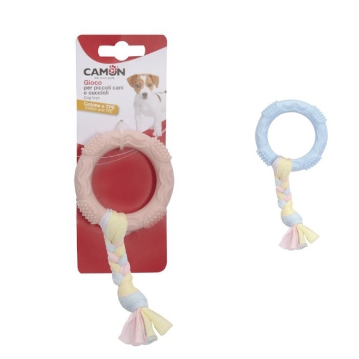 Anello per Cuccioli in Termoplastica con Treccia in Cotone - &Oslash; 7 cm