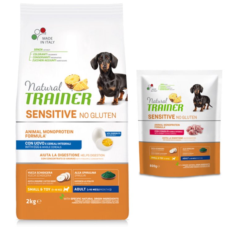 Natural Sensitive No Gluten Small & Toy Adult con Uovo e Cereali Integrali - 2KG