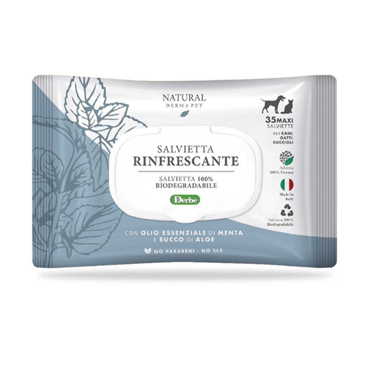 Salviette Rinfrescanti Funzionali con Menta e Aloe - 35 Salviette