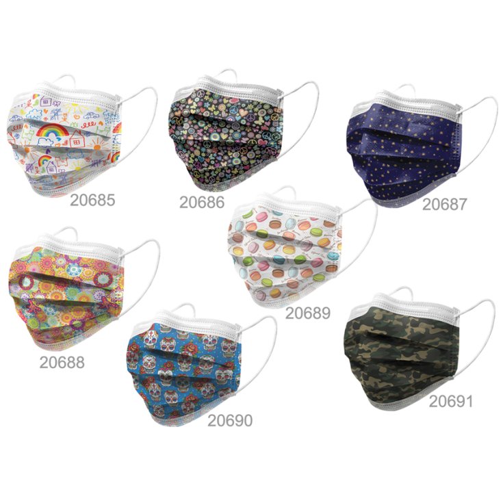 GiSafe Mascherina Chirurgica IIR Adulti Colors GIMA 10 Pezzi