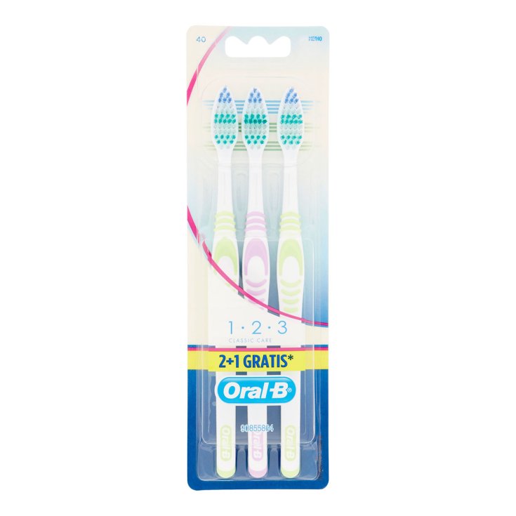Oral-B&reg; 1 2 3 Classic Care 40 MEDIO Spazzolino manuale X 3