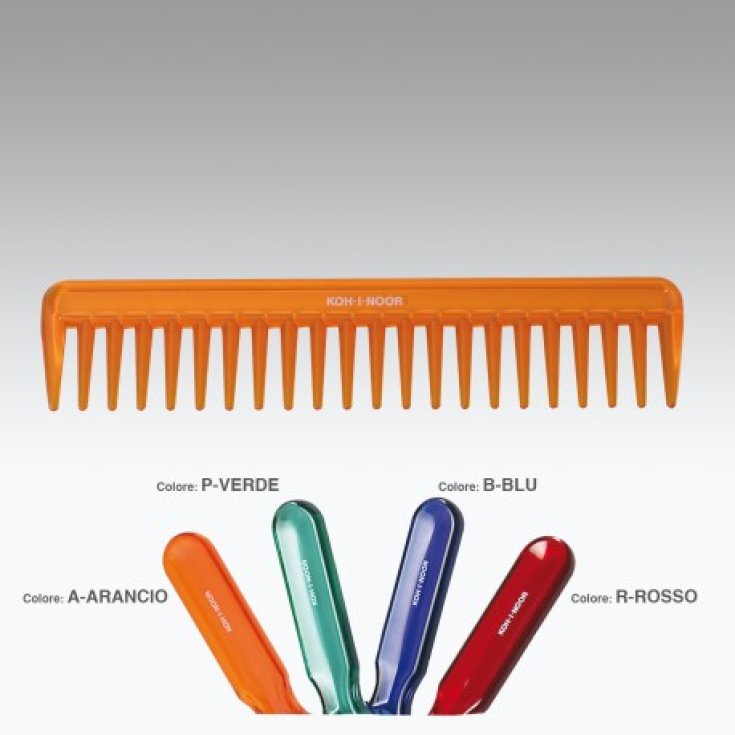 Koh-I-Noor Pettine Radone Per Capelli Bagnati E Ricci Colore Arancio 7132A