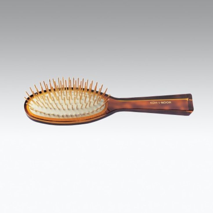 Koh-I-Noor Spazzola Pneumatica Ovale Grande Tartaruga Jasp&egrave; Picchi Oro COD 109G