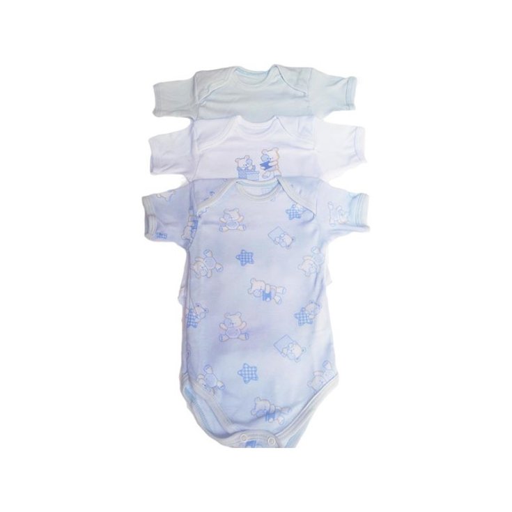 Tri pack body intimo bimbo neonato mezza manica Pastello BY3432T-C 6 m
