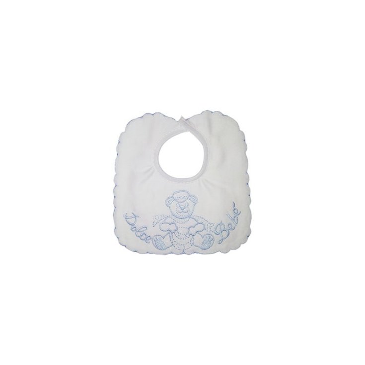 Bavetta bavaglino bimbo neonato quadrata piquet azzurro Nancy baby TU