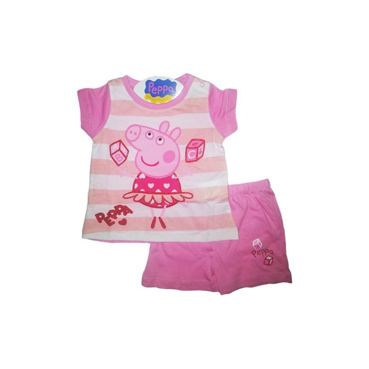 Pigiama maglia maglietta pantaloncino bimba neonato Peppa Pig 24 m