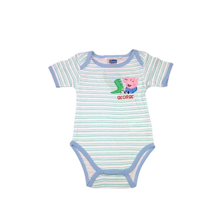 Body bodino intimo bimbo neonato mezza manica Peppa Pig - George azzurro 6 m