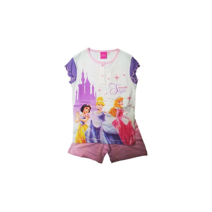 Pigiama maglia maglietta pantaloncino bimba bambina Disney Principesse   6A