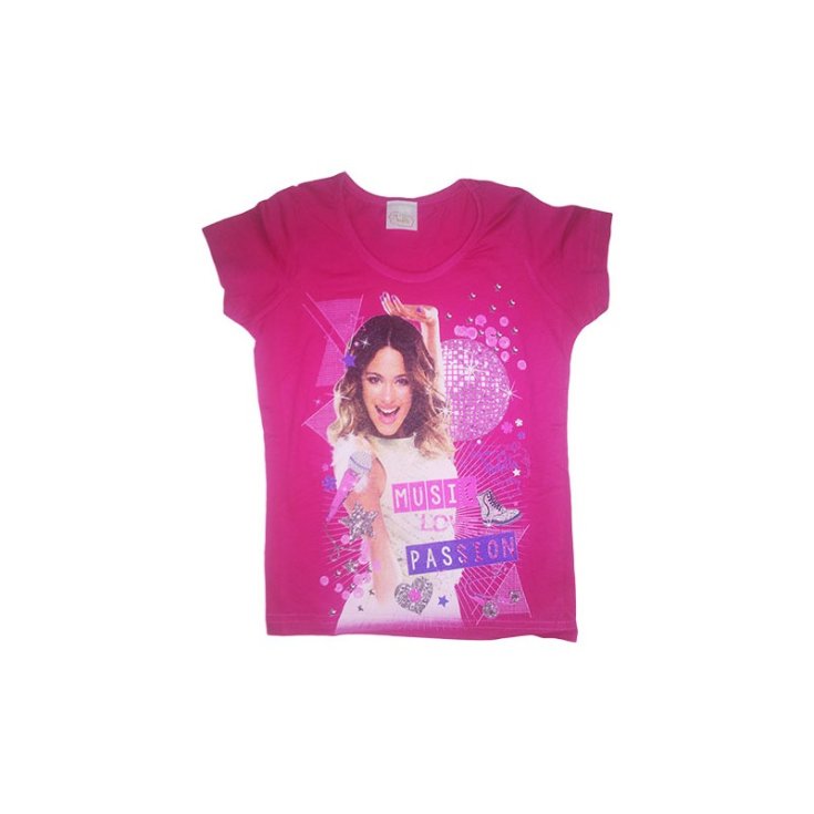 T-shirt maglia maglietta bimba bambina Disney Violetta fucsia 9A