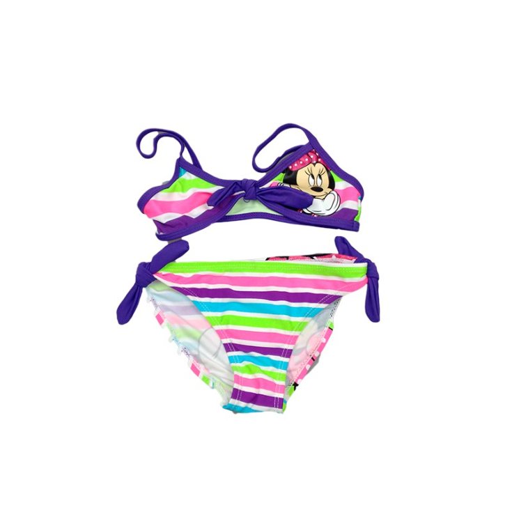 Costumino costume da bagno 2 pezzi bimba bambina Disney Minnie viola  7-8A