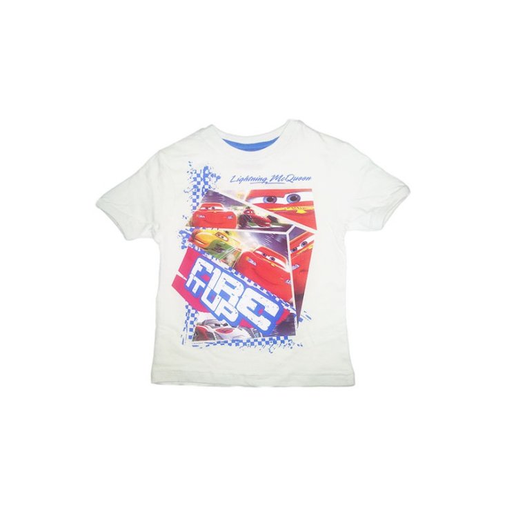 T-shirt maglia maglietta bimbo bambino Disney Cars bianco 4A