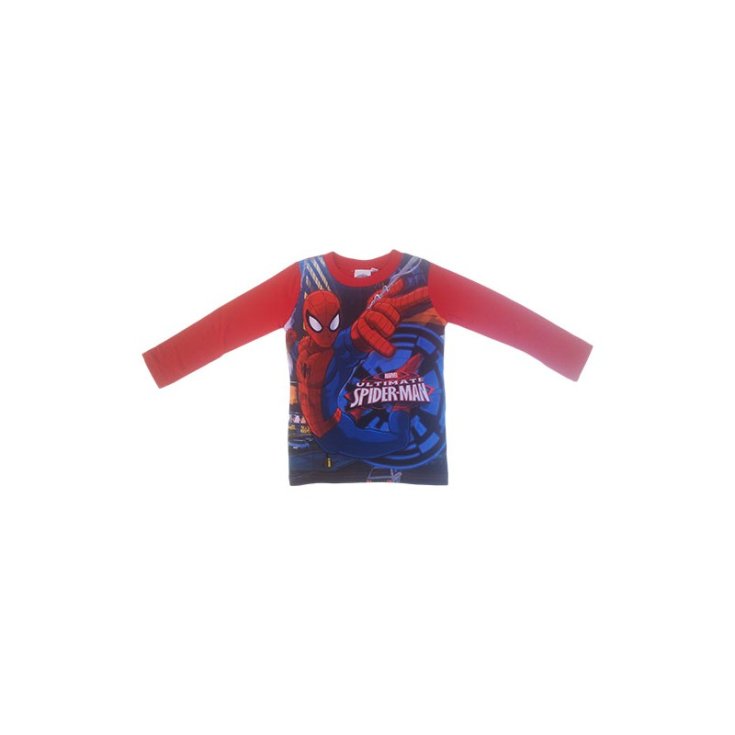 T-shirt maglia maglietta cotone bimbo bambino uomo ragno Spiderman rosso 7A