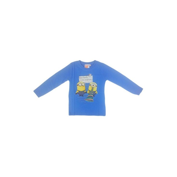 T-shirt maglia maglietta cotone bimbo bambino Minions azzurro 8A