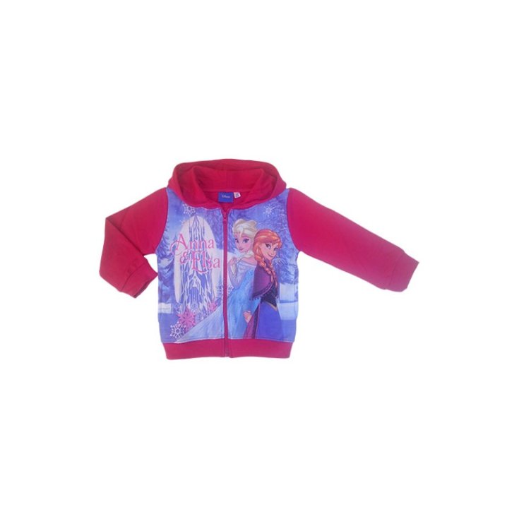 Felpa maglia maglietta aperta con zip bimba bambina Disney Frozen fucsia 8A