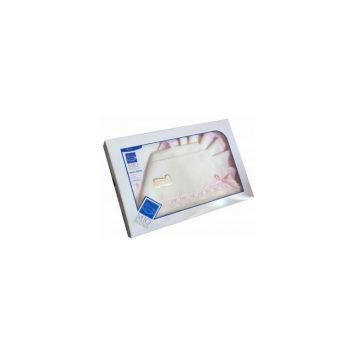 Completo culla carrozzina Mio Piccolo bimbo neonato lenzuolo aida panna rosa TU