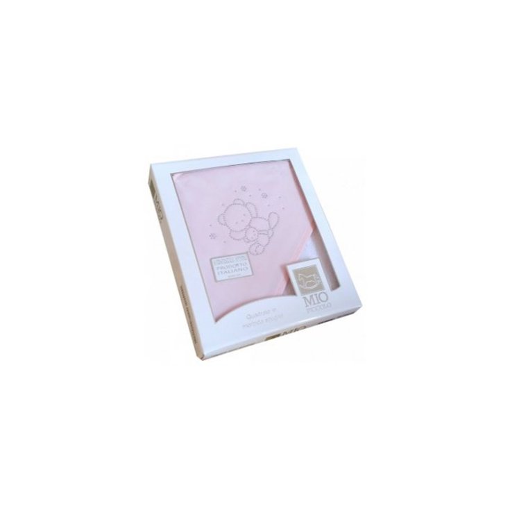 Accappatoio triangolo telo spugna Mio Piccolo bimbo neonato ricamo strass orsetto rosa TU