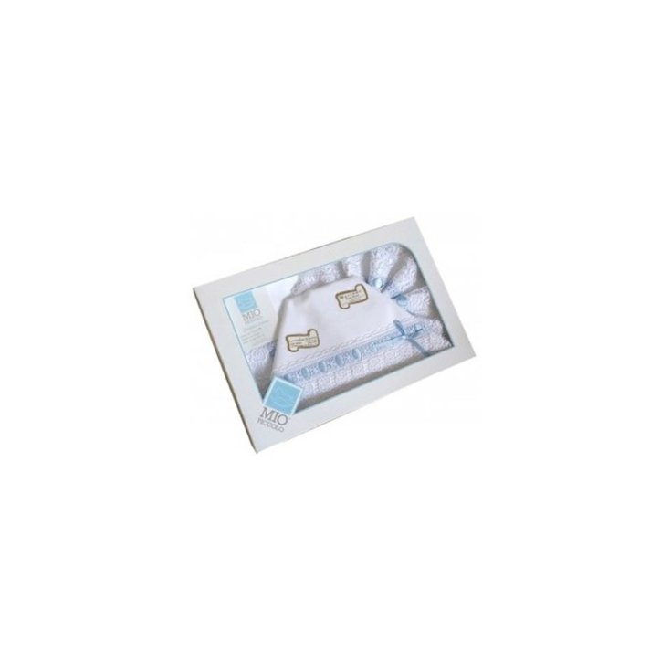 Completo culla lettino Mio Piccolo bimbo neonato lenzuolo macram&egrave; bianco cielo TU