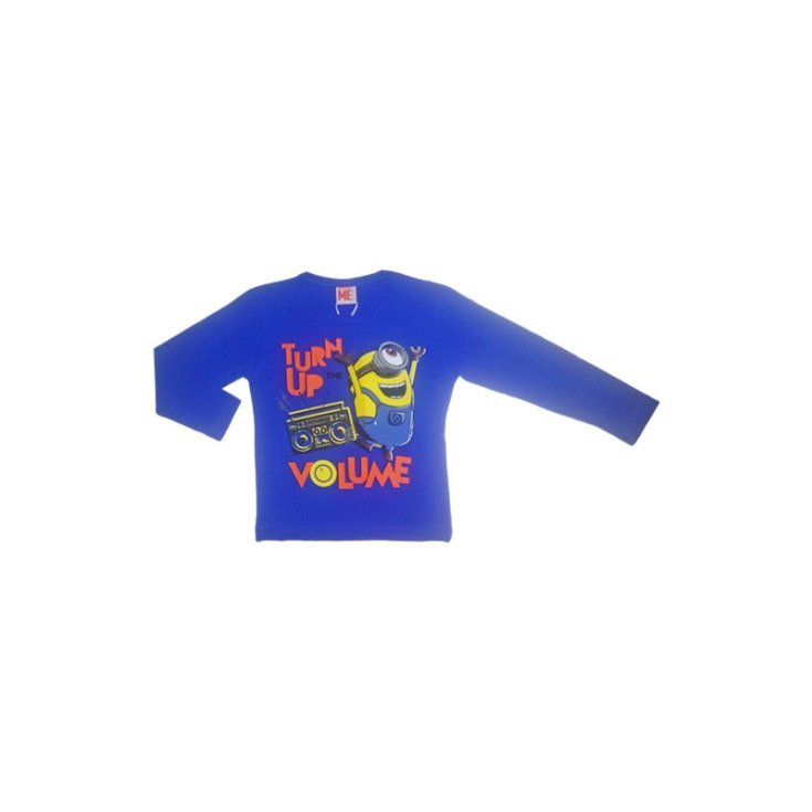 T-shirt maglia maglietta cotone bimbo bambino Minions bluette 10A