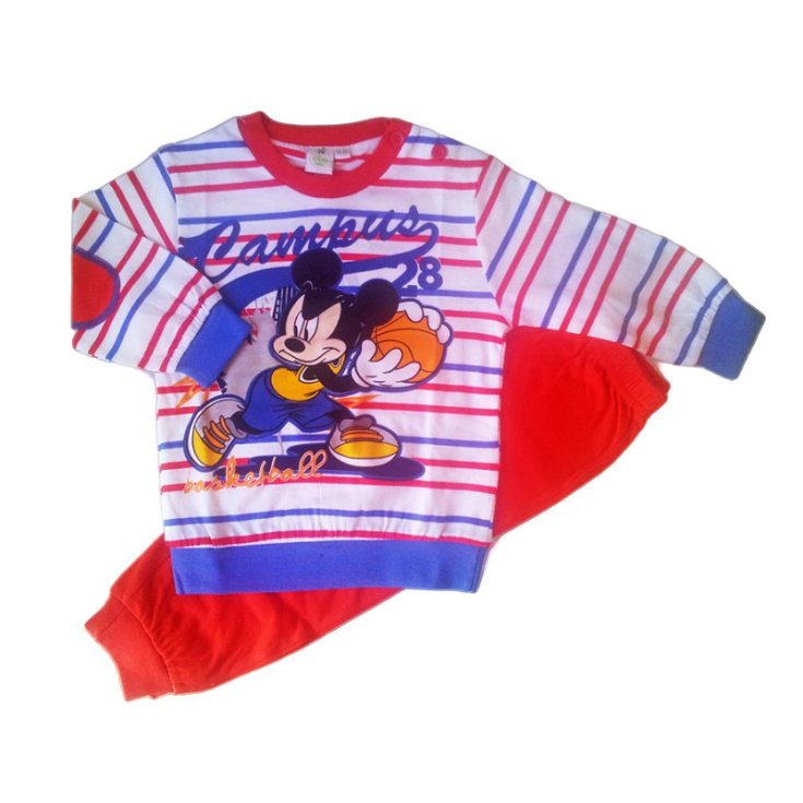 Pigiama maglia maglietta pantalone bimbo neonato Disney baby Mickey rosso 18 m