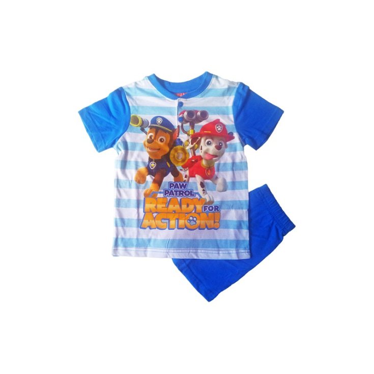 Pigiama maglia maglietta pantaloncino bimbo bambino Paw Patrol azzurro 6A