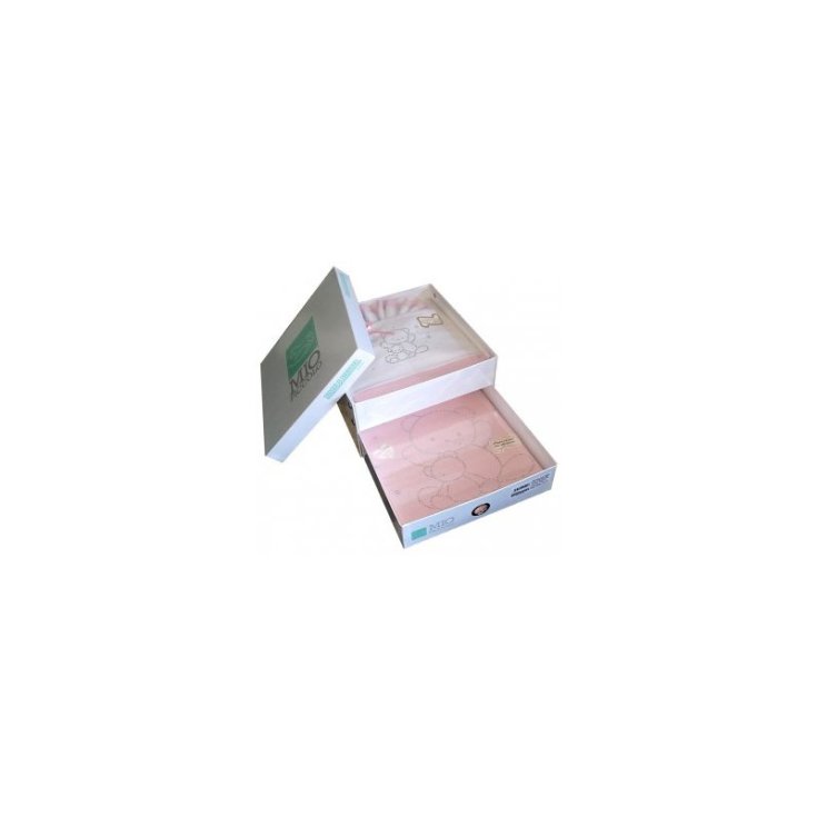 Coordinato lettino culla mio piccolo bimba 4 pz neonato ricamo orsetti strass rosa TU