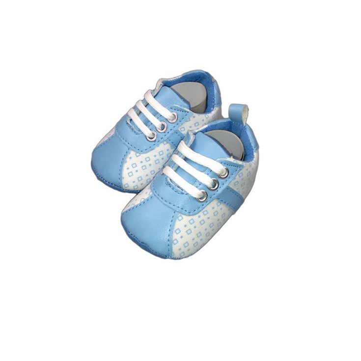 Pastello Scarpina Bimbo Modello Chiuso Colore Bianco-Azzurro Taglia 16