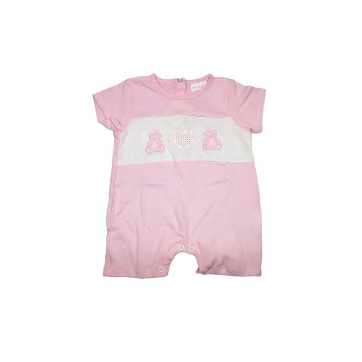 Pagliaccetto tutina bimba neonato mezza manica rosa Pastello 9 -12 m