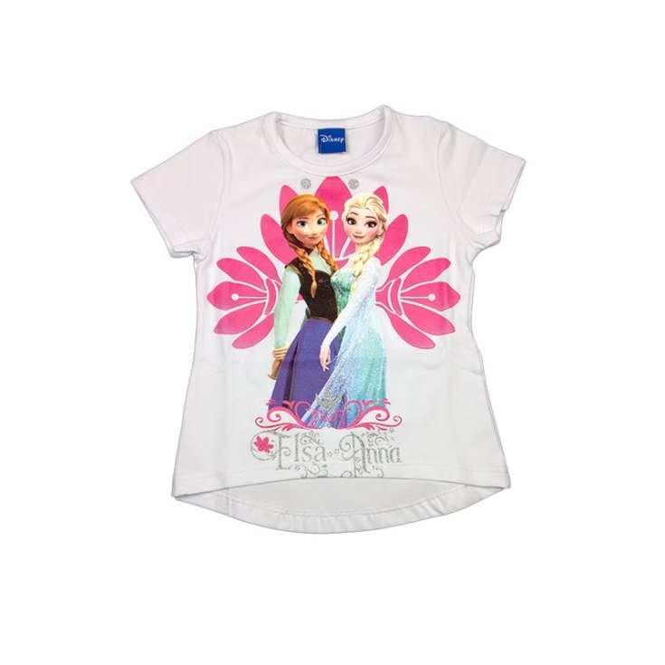 T-shirt maglia maglietta cotone elastico bimba bambina Disney Frozen bianco 3A
