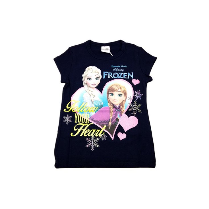 T-shirt maglia maglietta cotone bielastico bimba bambina Disney Frozen blu 8A