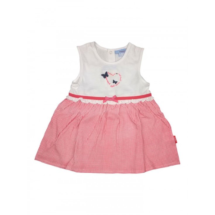 Abitino bimba neonato senza manica Yatsi bianco rosso fragola 9 m