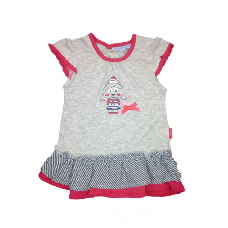 Abitino bimba neonato mezza manica Yatsi grigio rosso fragola 6 m