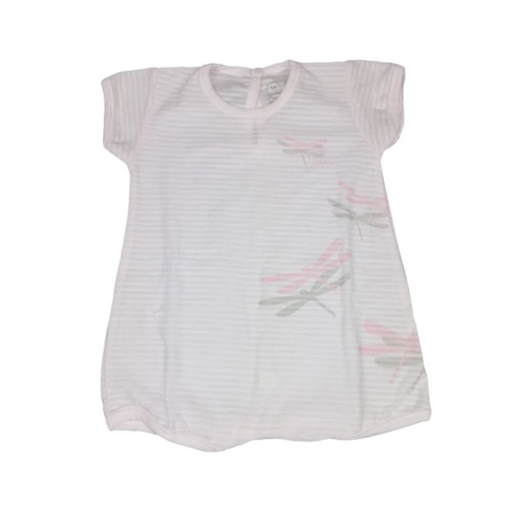 Pagliaccetto tutina bimba neonato mezza manica Rapife rosa 3 m