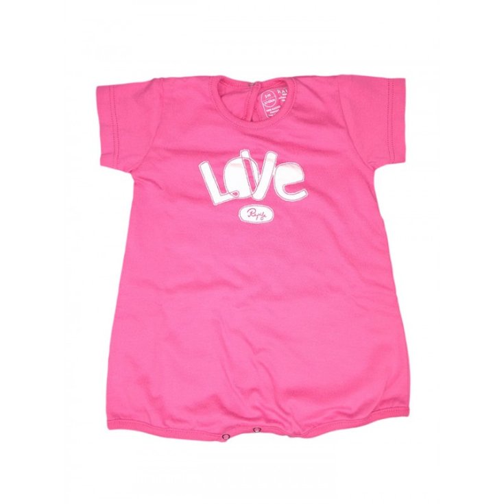 Pagliaccetto tutina bimba neonato mezza manica Rapife fucsia 3 m