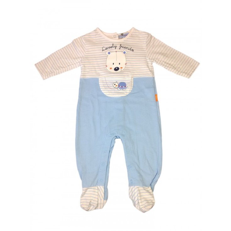 Tuta tutina cotone bimbo neonato Yatsi bianco cielo 3 m