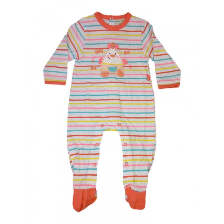 Tuta tutina cotone bimba neonato Yatsi bianco righe fantasia 18 m