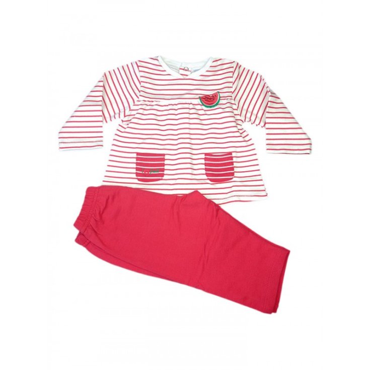 Completo tuta 2pz maglia maglietta pantalone bimba neonato Yatsi rosso fucsia 6 m