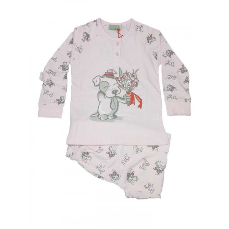 Pigiama maglia maglietta pantalone bimba bambina Hooky rosa 4A