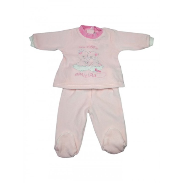 Completo 2pz ciniglia bimba neonato Will B rosa 0 - 1 mese