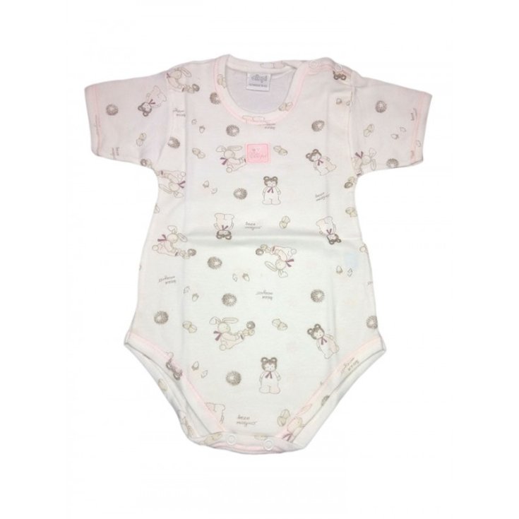 Body bodino intimo neonato bimba mezza manica fantasia rosa Ellepi AF1190 12 m