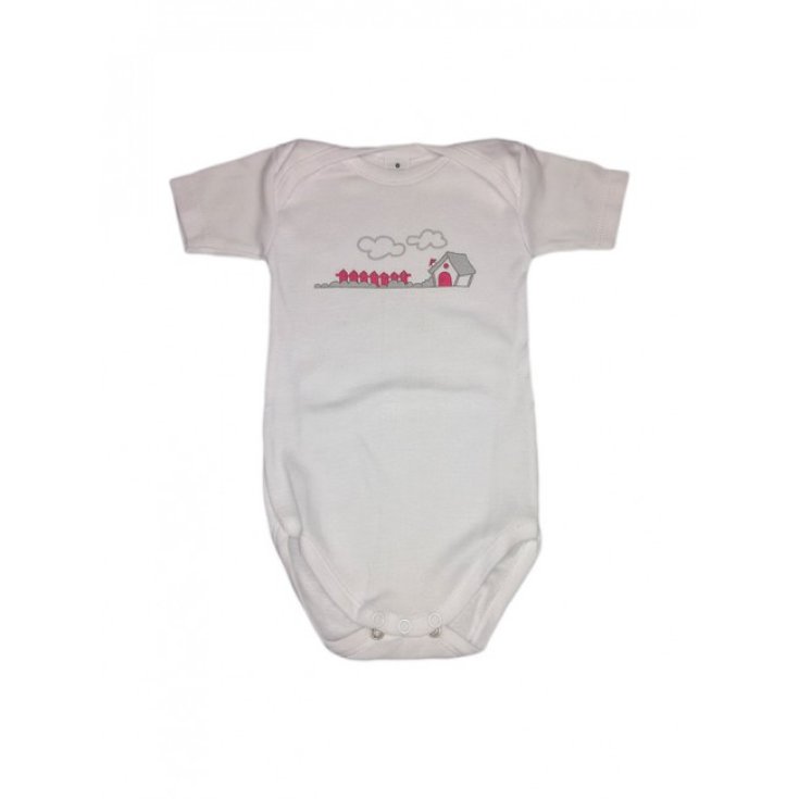 Body bodino intimo neonato bimba mezza manica Rapife bianco rosa 6 m