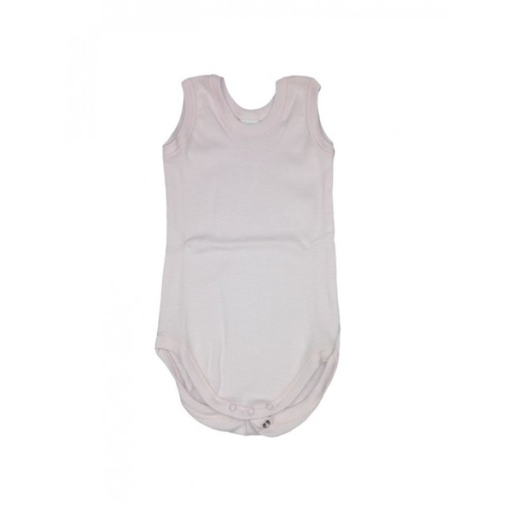 Body bodino intimo cotone biologico neonato bimba senza manica Rapife rosa 24 m