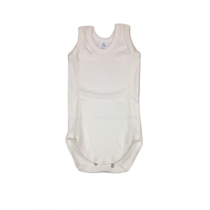 Body bodino intimo cotone biologico neonato bimbo bimba senza manica Rapife panna 3 m