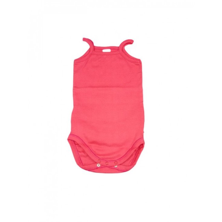 Body bodino intimo cotone biologico neonato bimba senza manica bretellina Rapife fragola 3 m