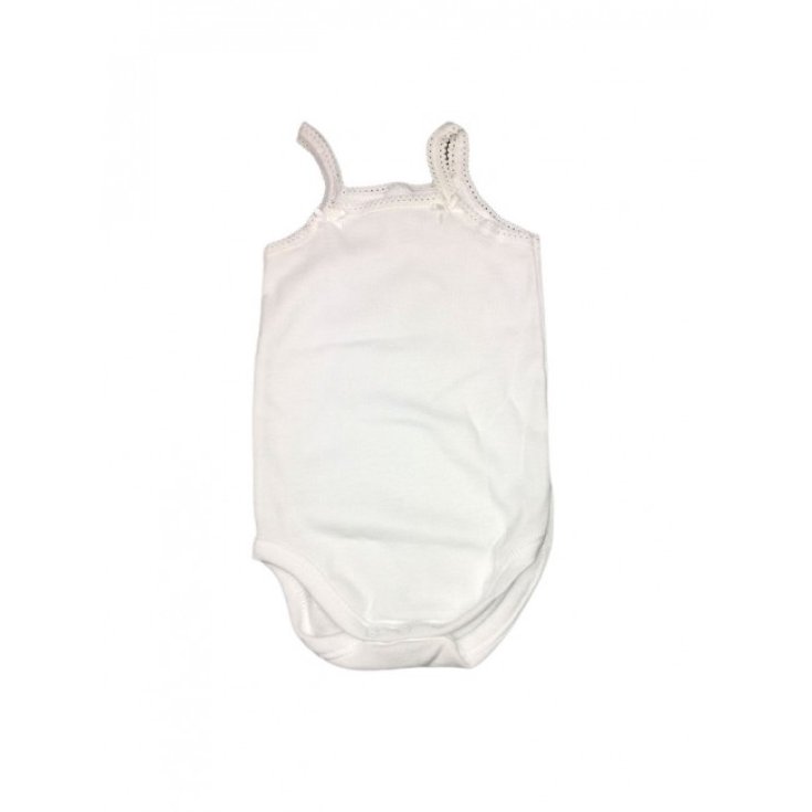 Body bodino intimo cotone biologico neonato bimba senza manica bretellina Rapife bianco 6 m