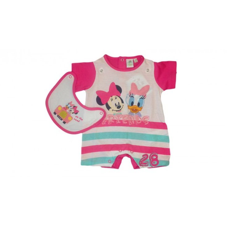 Pagliaccetto tutina bavetta bimba neonato Disney baby Minnie fucsia 1 - 3 mesi